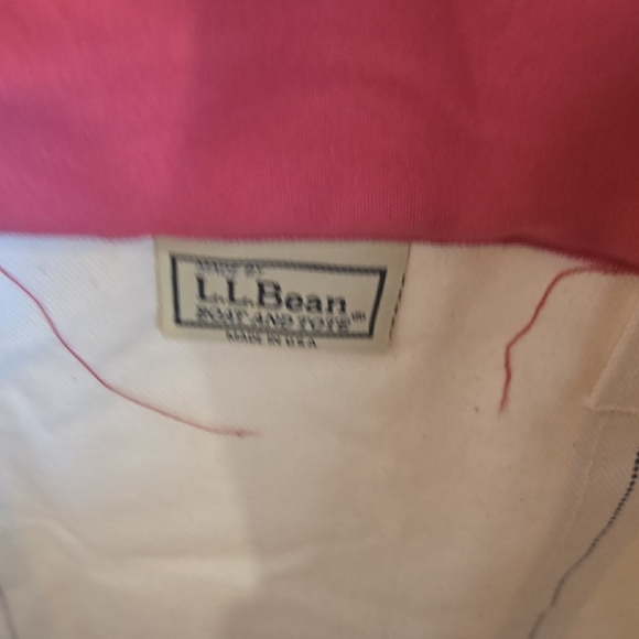 L.L. Bean Pink and Cream Tote Bag, Customized, Distressed, XL, GUC, Zipper - Picture 6 of 8